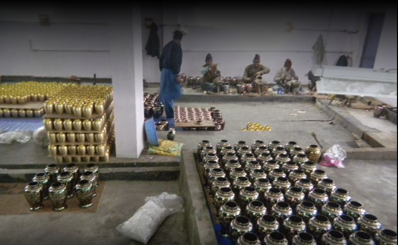 Brass urns finishing area